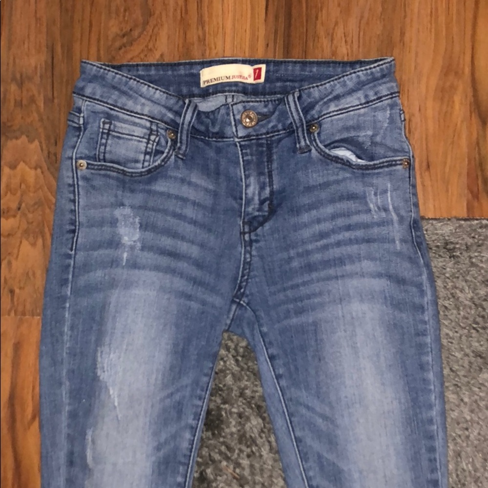 Distressed Blue Jeans